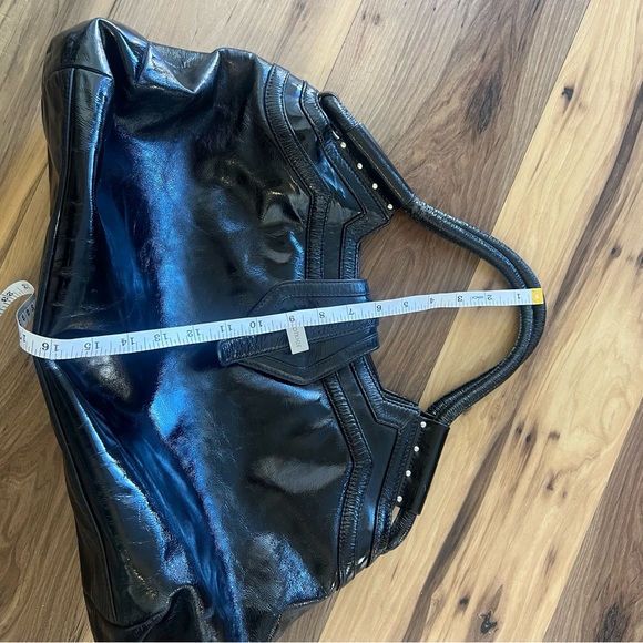 Botkier black patent leather St. Tropez handbag preowned shoulder/ top handle - Picture 15 of 16